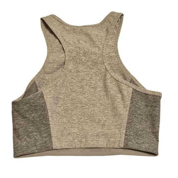 Outdoor Voices Women's Gray Racerback Two-Tone High Neck Athena Top Small - Picture 2 of 8